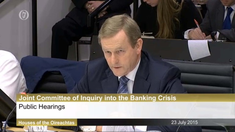 23/7/2015 Taoiseach and Fine Gael leader Enda Kenny speaking at the Banking Inquiry. Photo: RollingNews.ie