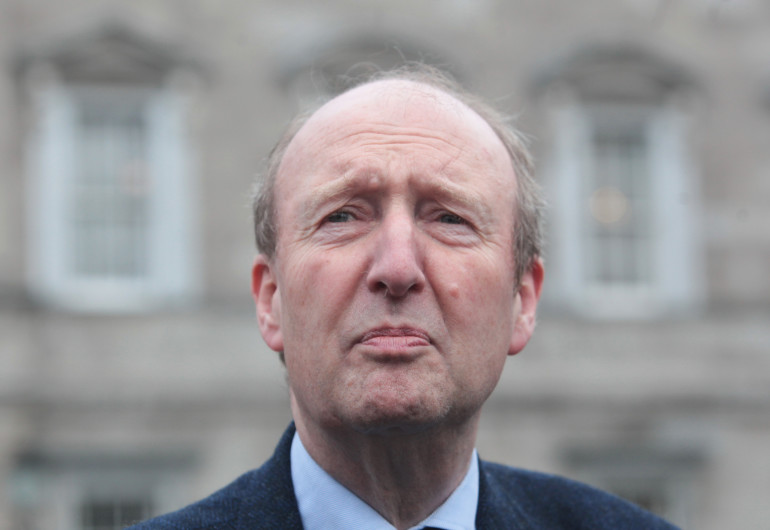 08/04/2016.General Election 2016 -Government Formation.The Independent Alliance. Pictured is are member of the Independent Alliance, Shane Ross, on the Plinth at Leinster House today, as he discussed efforts to break the deadlock in talks for government formation.Photo:RollingNews.ie