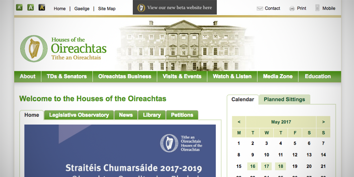 FÍSEÁN: Taifead scríofa Thithe an Oireachtais ‘le cloisteáil’ i mBéarla amháin