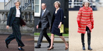 Na bróga faiseanta a léiríonn gur ‘duine daonna’ Theresa May