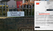 Fíneáil £2,500 á bagairt ar phinsinéir as comhartha Gaeilge a bheith crochta ina gairdín
