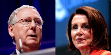 ‘Tá bithiúnach d’uachtarán agus bithiúnach de cheannaire sa Seanad againn’ – Nancy Pelosi