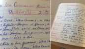 Tháinig mo dheirfiúr trasna ar shean-chóipleabhar scoile de chuid m’athar…
