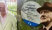 GAILEARAÍ: Plaic crochta in ómós do Sheosamh Mac Grianna in aice lena áit chónaithe i mBaile Átha Cliath