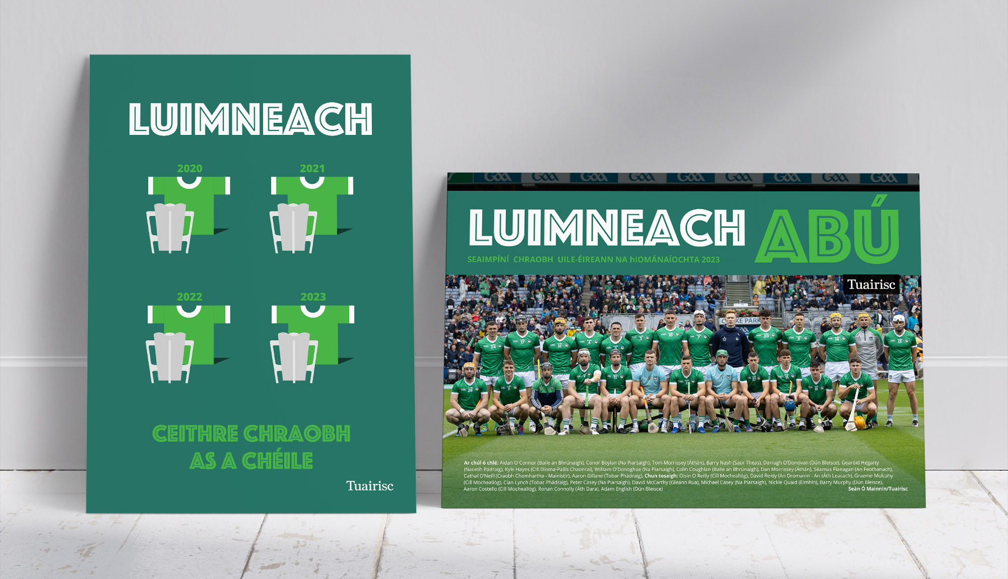ÍOSLÓDÁIL: Ceithre Chraobh as a Chéile! Bhur bpóstaeir Ghaeilge mar cheiliúradh ar bhua stairiúil Luimnigh in 2023