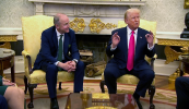 ‘Tá SAM ag dul ag tógáil ar ais go leor dár ghoid tíortha eile uathu’ a deir Trump i gcruinniú leis an Taoiseach