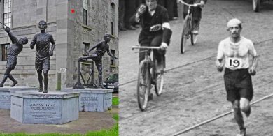 ‘Tá buaite againn,’ a d’fhógair sé, sular thit sé mín marbh ar an talamh spíonta