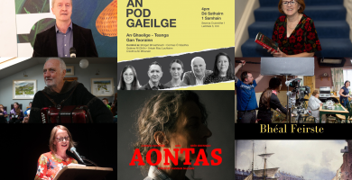 Stair na Gaeilge i mBéal Feirste, rang aisteoireachta, seoltaí leabhar, scannáin agus plé ag Oireachtas na Samhna