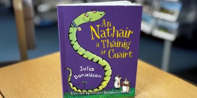 Críoch álainn le leabhairín atá spraíúil mealltach ó thús