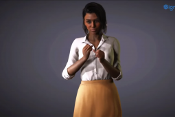 Duais buaite ag aip a dhéanann ateangaireacht ón gcaint ó bhéal go teanga na comharthaíochta