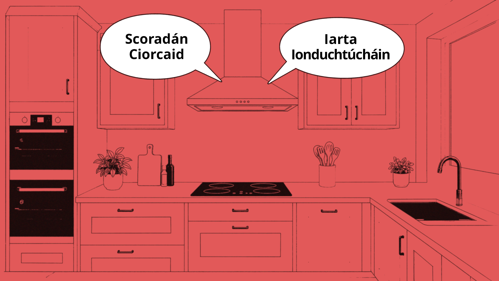Na glórtha ó chochall an chócaireáin sa chistin a mheabhraigh  dom go bhfuil an t-ádh liom