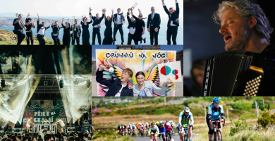 Féile na Gealaí deich mbliana ar an bhfód; Cruinniú na nÓg; Tour de Conamara; Seachtain Scríbhneoirí Lios Tuathail