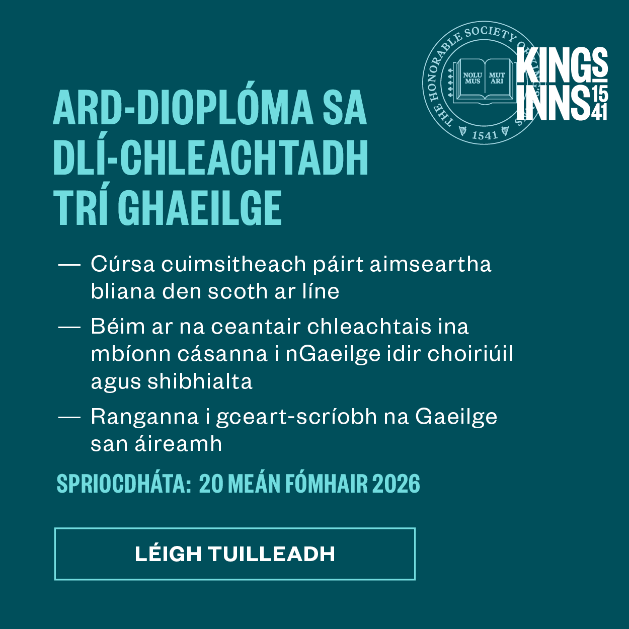 Kings Inn dli-chleachtai brat 0626