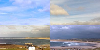 Éirí na gréine i Machaire Rabhartaigh, paidir dheireanach faoi spéir lán réaltaí Rann na Feirste…