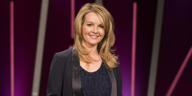 RTÉ Claire Byrne Live.  Presenter Claire Byrne on the set of RTE's new current affairs TV show, Monday nights at 10.35pm on RTE One starting 19th January 2015.  Picture Andres Poveda