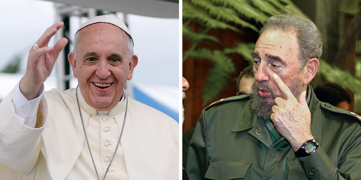 Fidel Castro agus an Pápa Proinsias: beirt deachtóirí dea-mhéineacha