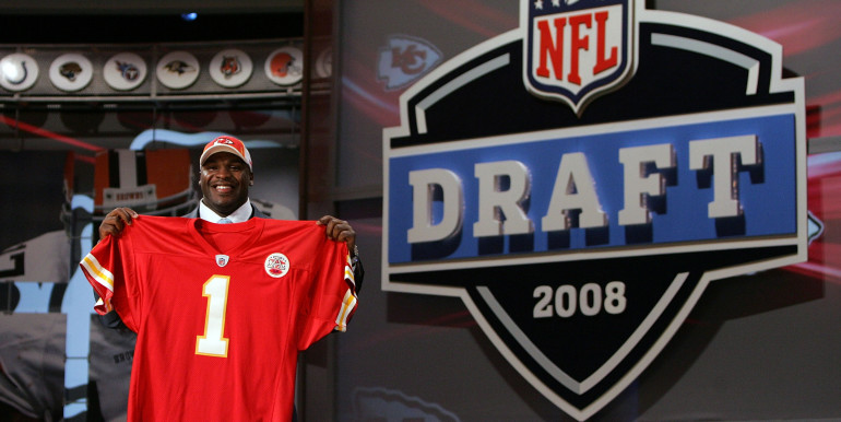 NEW YORK - APRIL 26:  Glenn Dorsey poses for a photo after being selected as the fifth overall pick by the Kansas City Chiefs during the 2008 NFL Draft on April 26, 2008 at Radio City Music Hall in New York, New York.  (Photo by Jim McIsaac/Getty Images)
