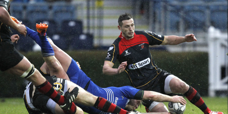 Luke Fitzgerald knocks on as he is about to ground the ball 15/2/2015