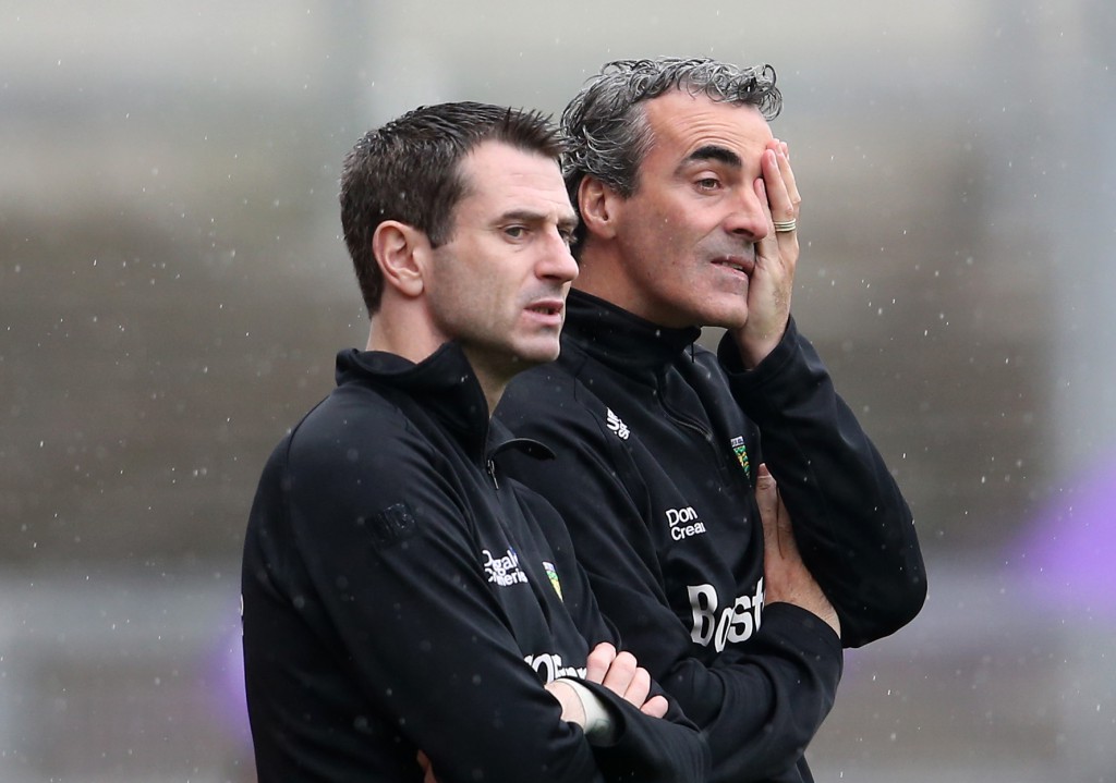 Rory Gallagher agus Jim McGuinness ©INPHO/Cathal Noonan