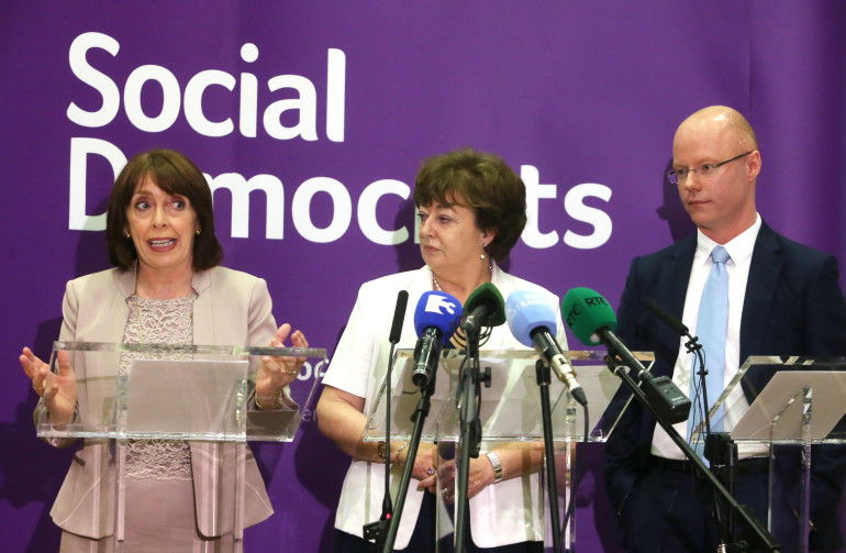 15/7/2015 New Political Venture called Social Democrats with (L TO R) Roisin Shortall, Catherine Murphy and Stephen Donnelly at their launch in the Wood Quay Venue, Civic Offices, Wood Quay, Dublin. Photo: RollingNews.ie