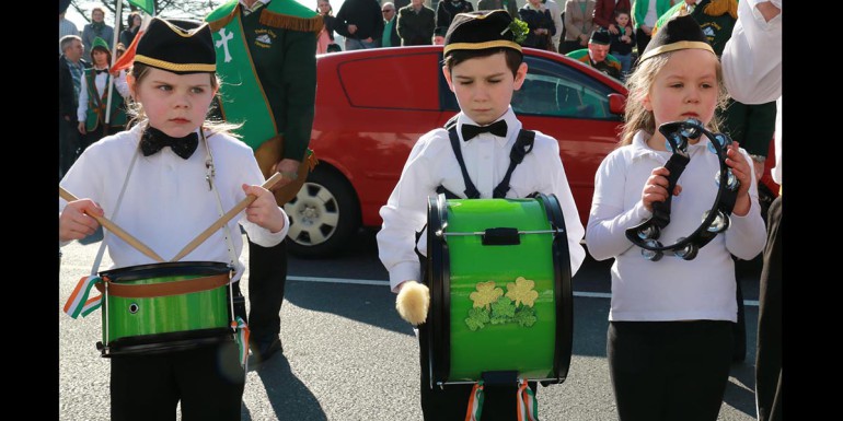 Young member of the Ranafast band in Annagry on St Patrick's morning.