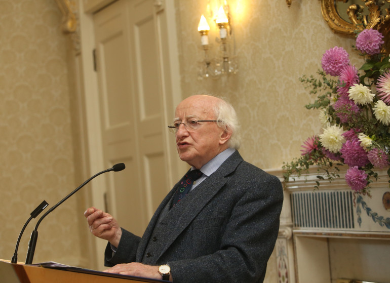 06/11/2015. 43rd Worldskills Competition. Pictured President Michael D Higgins. The President hosted a reception for those who represented Ireland at the 43rd Worldskills Competition in Aras An Uachtarain in Dublin this afternoon. Photo: Sam Boal/Rollingnews.ie