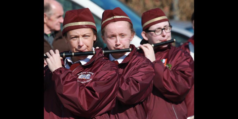Members of the Crickamore band keeping in tune on St Patrick's Day in Burtonport.
