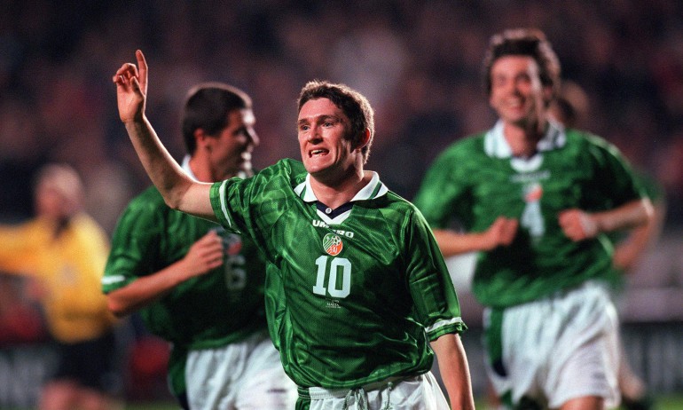European Championship Qualifier 14/10/1998Republic of Ireland V MaltaRobbie Keane celebrates his first goal© INPHO/Patrick Bolger