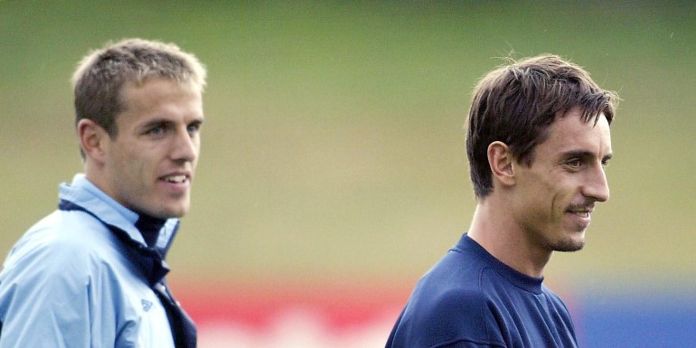 Phil Neville agus Gary Neville. INPHO/Getty Images
