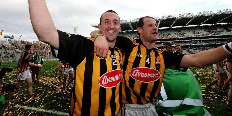 Eoin Larkin and Jackie Tyrrell celebrate after the game 30/9/2012