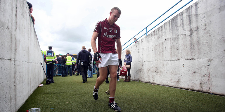GAA Hurling All Ireland Senior Championship Quarter-Final, Semple Stadium, Thurles, Co. Tipperary 28/7/2013 Galway vs Clare Jonathan Glynn of Glaway dejected at the end of the game Mandatory Credit ©INPHO/Donall Farmer