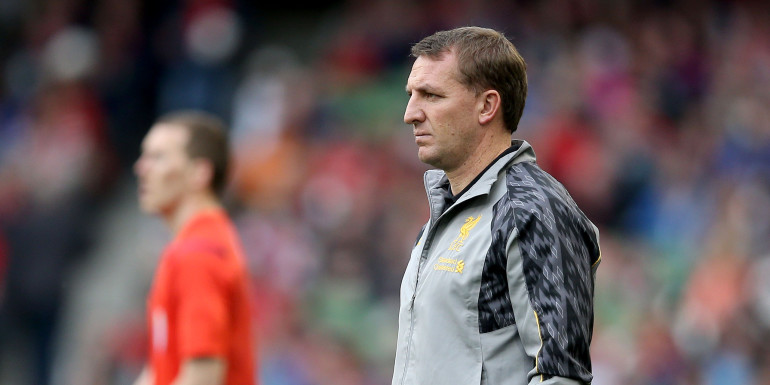An bhfuil Brendan Rodgers i mbaol? Pictiúr: INPHO/James Crombie