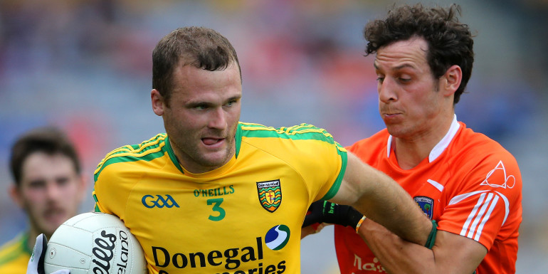 GAA Football All Ireland Senior Championship Quarter-Final, Croke Park, Dublin 9/8/2014 Donegal vs Armagh Donegal's Neil McGee and Jamie Clarke of Armagh Mandatory Credit ©INPHO/Cathal Noonan