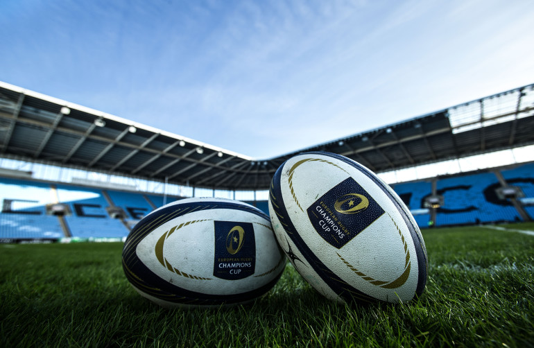 General view of European Rugby Champions Cup match balls 24/1/2015