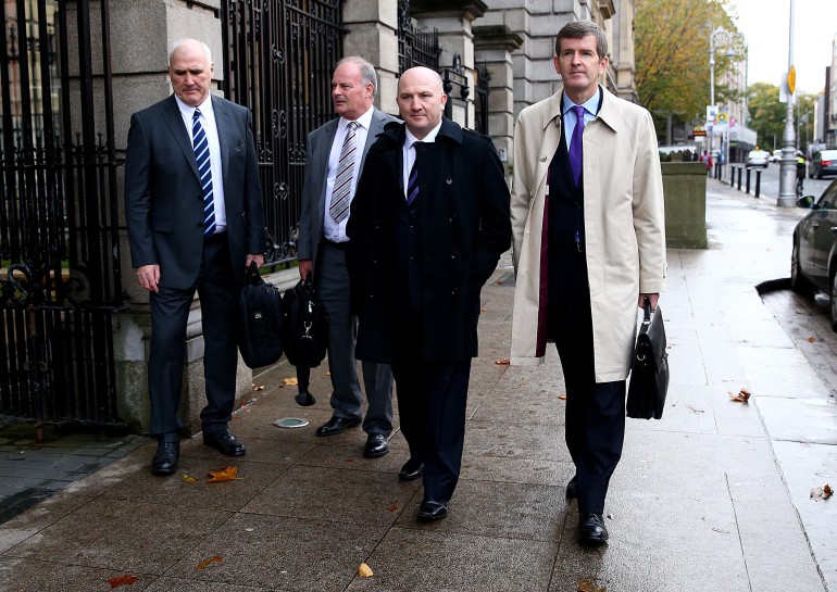 IABA and Sport Ireland Appear Before Joint Committee on Transport and Communications, Leinster House, Dublin 28/10/2015 Pictured (L-R) IABA Chairman of the Board of Directors Joe Christle, IABA President Pat Ryan, IABA CEO Fergal Carruth and IABA Director Ciaran Kirwin arriving at Leinster House this morning Mandatory Credit ©INPHO/Dan Sheridan